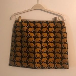 J Crew gold elephant skirt